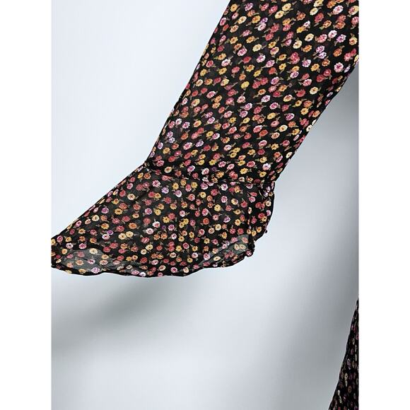 VTG Y2K Babydoll Dress Small 90s Grunge Romantic Sheer Bell Sleeve Renaissance - Picture 3 of 12